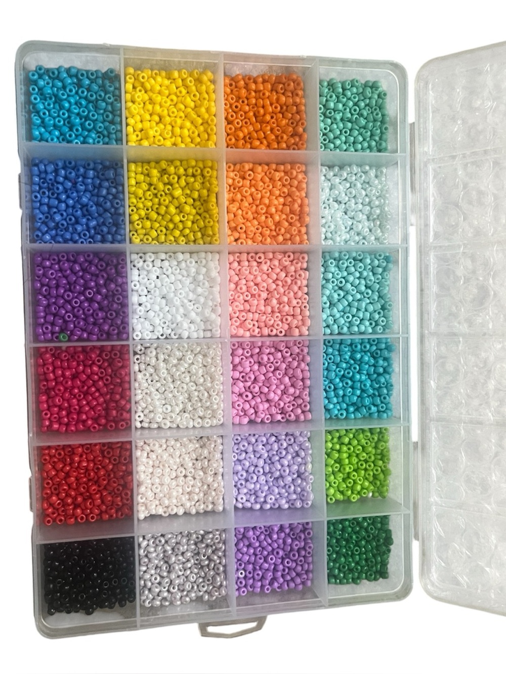 Assorted Color Seed Bead Storage Kit - 24 Compartment Multi-Color Beads